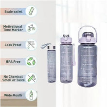 Set of 3 Motivational Transparent Water Bottles