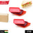 Set of six colorful square plates.