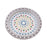 Silver pooja thali showing intricate design.