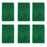 Aqua green sponge pads for cleaning, pack of 6 for kitchen use.