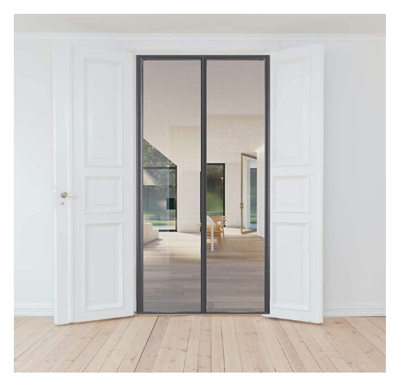 Magnetic Mesh Screen Door – Insect Protection Curtain for All Door Sizes | Durable Polyester Net with Hook & Loop Frame Closure