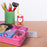 Plastic Multipurpose Compass Box – Double Deck Pencil Case with 2 Compartments & Cartoon Organizer (1 Pc, Mix Design)