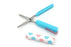 Pen-shaped portable scissors for convenient cutting.