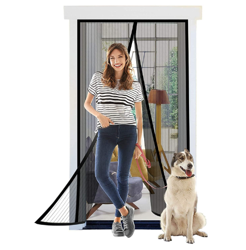 Magnetic Mesh Screen Door – Insect Protection Curtain for All Door Sizes | Durable Polyester Net with Hook & Loop Frame Closure
