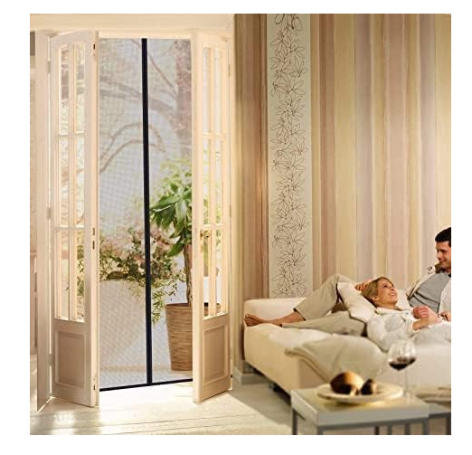 Magnetic Mesh Screen Door – Insect Protection Curtain for All Door Sizes | Durable Polyester Net with Hook & Loop Frame Closure