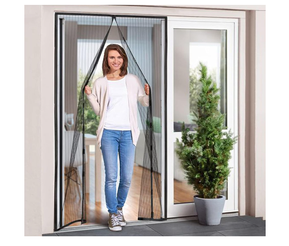 Magnetic Mesh Screen Door – Insect Protection Curtain for All Door Sizes | Durable Polyester Net with Hook & Loop Frame Closure