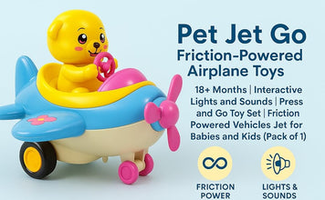 Pet Jet Go Friction-Powered Airplane Toy (Pack of 1)