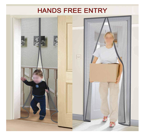 Magnetic Mesh Screen Door – Insect Protection Curtain for All Door Sizes | Durable Polyester Net with Hook & Loop Frame Closure