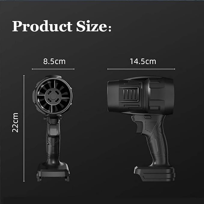 TurboGlass Cordless Car Blower | High-Power Portable Air Dryer for Car Cleaning, Camping & Outdoor Use | Handheld and Rechargeable