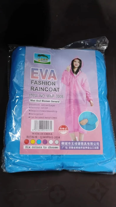 Adult Portable Rain Coat, Men & Women Outdoor Traveling Eva Material Raincoat