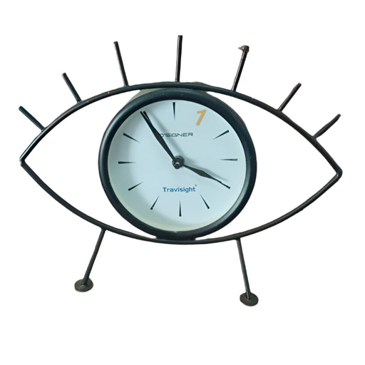 Table Clock for Home, Black, Evil Eye Theme