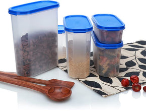 Varmora Magnum Oval Storage Containers | Neat & Tidy Kitchen | Stackable & Sturdy | Ideal for Pulses, Rice, Lentils, Flour, Cereals & Snacks