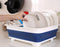 Silicone dish drying rack with utensil storage, collapsible design