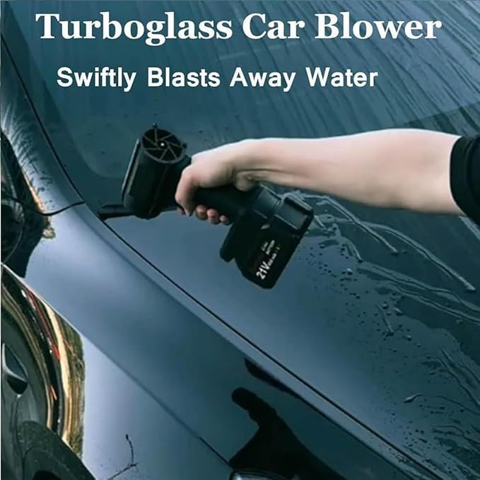 TurboGlass Cordless Car Blower | High-Power Portable Air Dryer for Car Cleaning, Camping & Outdoor Use | Handheld and Rechargeable