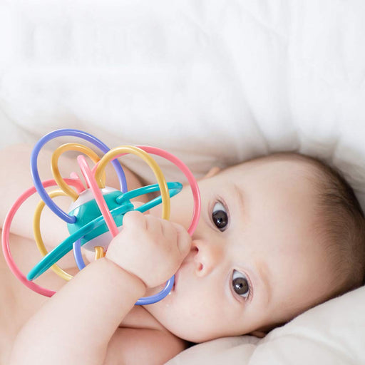 Silicone Baby Teether Rattle LOOPI Toy (3–12M, Multicolor)