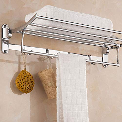 Stainless Steel Folding Towel Rack Cum Towel Bar 18 Inch
