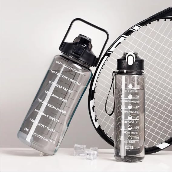 Set of 3 Motivational Transparent Water Bottles