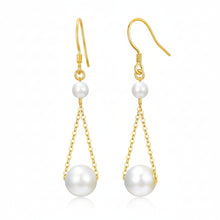 Triangle Pearl Chain Drop Earrings