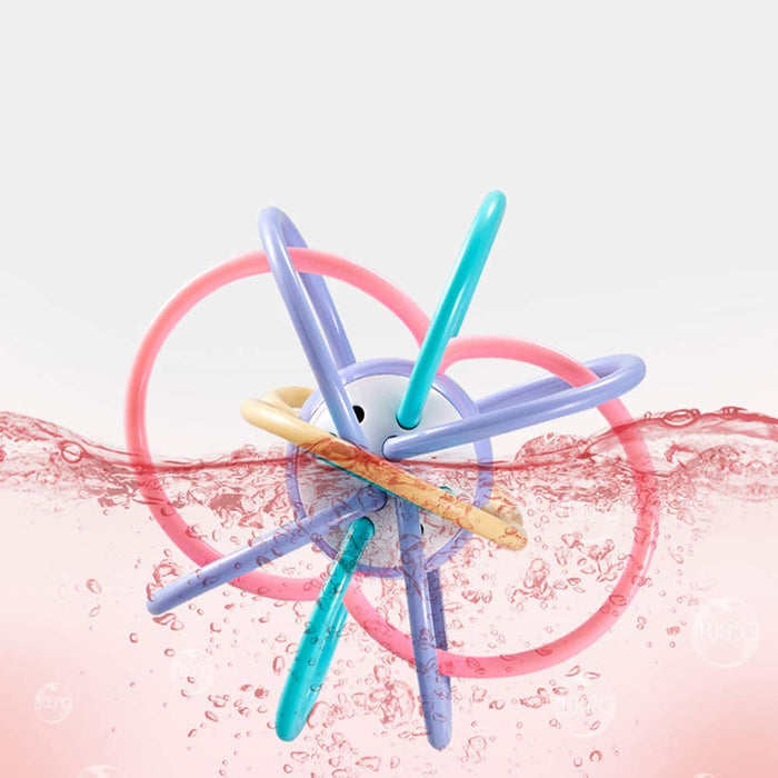 Silicone Baby Teether Rattle LOOPI Toy (3–12M, Multicolor)