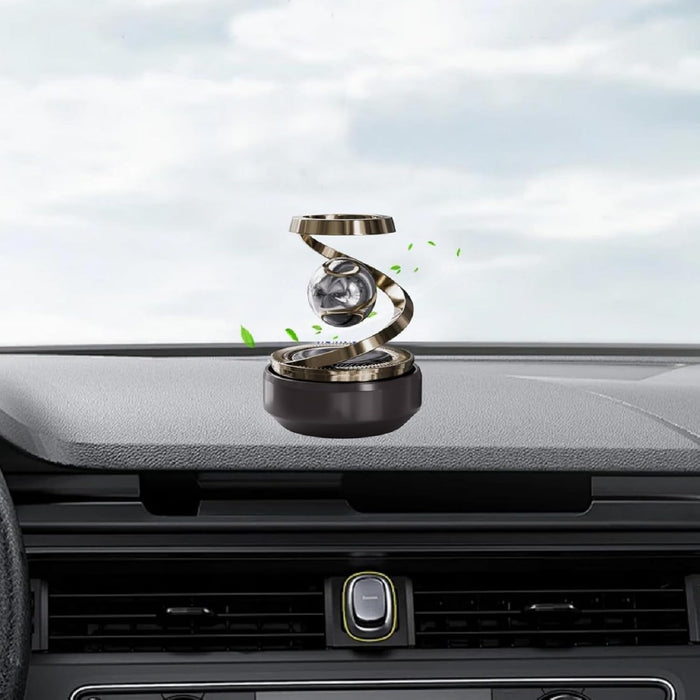 Solar-Powered Car Air Freshener – Refillable Dashboard Aroma Diffuser with Auto-Rotation, Stylish Interior Accessory (Pack of 1)