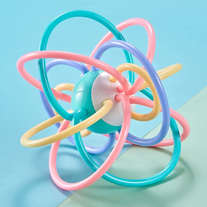 Silicone Baby Teether Rattle LOOPI Toy (3–12M, Multicolor)