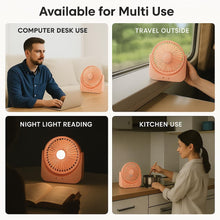 Portable Desk Fan with Light & 3 Speed Modes