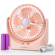 Portable Desk Fan with Light & 3 Speed Modes