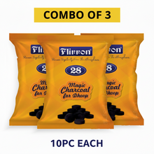 FLIRRON Magic Charcoal Burning Tablets for Dhoop - COMBO OF 3 (10 Tablets EACH Pouch)