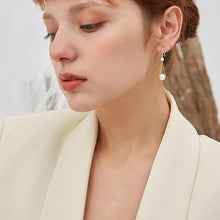 Triangle Pearl Chain Drop Earrings