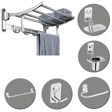 Stainless Steel Folding Towel Rack Cum Towel Bar 18 Inch
