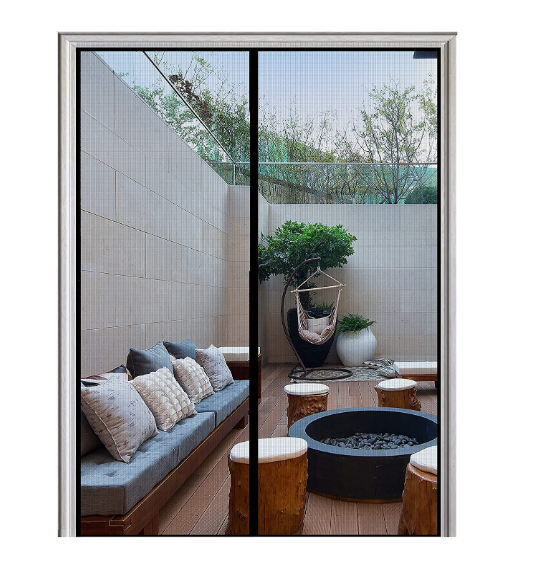 Magnetic Mesh Screen Door – Insect Protection Curtain for All Door Sizes | Durable Polyester Net with Hook & Loop Frame Closure