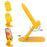 Cartoon design mobile stand set up in multiple positions, highlighting its versatility