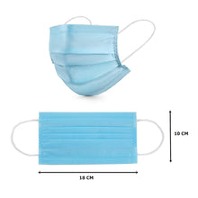 Disposable Face Mask with Nose Clip (Blue/Black, Pack of 50) for Unisex