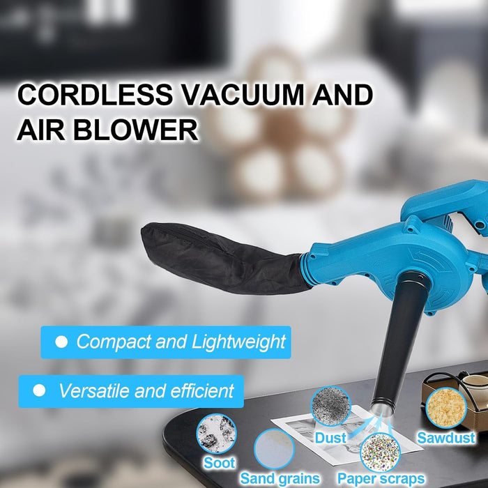 2-in-1 Handheld Air Blower & Vacuum – Portable, Battery-Operated, Multi-Use Tool with Adjustable Speed for Leaf Blowing, Garden Use, Car Interior & Dust Cleaning