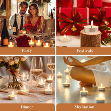 Tea Light Candles – 50 Pack, 4+ Hour Unscented Smokeless Tealights for Home & Events