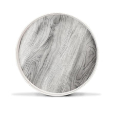 Nayasa Plastic Round Modern Side Coffee Table with an Asthetic Wooden Print