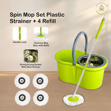 Quick Spin Mop With Steel Spin, Bucket Floor Cleaning, Easy Wheels & Big Bucket, Floor Cleaning Mop with Bucket