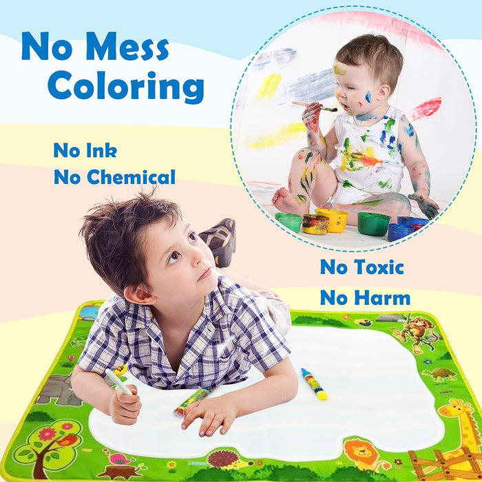 FunBlast Jumbo Magic Water Drawing Mat – Reusable Rainbow Doodle Pad for Kids | Educational & Mess-Free Fun for Toddlers, Boys & Girls