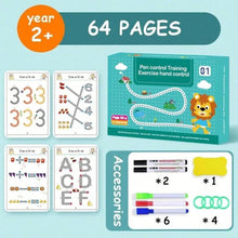 64-Page Magic Tracing Book Set – Reusable Practice Workbook for Kids | Alphabet & Number Writing | Pen Control & Preschool Learning