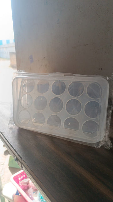 Plastic Egg Storage Container Holder for Refrigerator Egg Tray Holds 15 Eggs (1 Pc)
