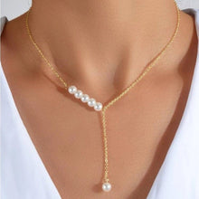 Pearl Bead Drop Golden-Plated Necklace
