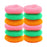 Set of 12 round nylon scrubbers, durable and effective for cleaning.