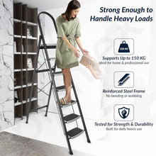 7-Step Folding Ladder – Sturdy Steel, Anti-Skid Safety Steps