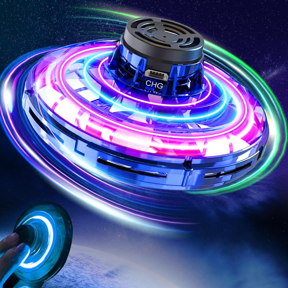 Flying Spinner Toy – Hand-Controlled Mini UFO Drone | Fidget Spinner Fun for Kids & Teens (Ages 8+) | Indoor & Outdoor Play – Blue