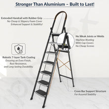 7-Step Folding Ladder – Sturdy Steel, Anti-Skid Safety Steps