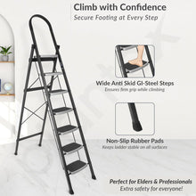 7-Step Folding Ladder – Sturdy Steel, Anti-Skid Safety Steps