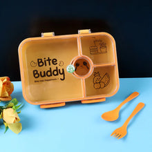 Bite Buddy 4-Compartment Leak-Resistant Plastic Lunch Box with Spoon & Fork