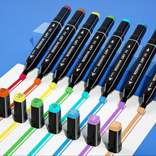 48-Color Dual Tip Alcohol Marker Set – Permanent Felt Tip Pens with Chisel and Fine Tips for Sketching, Drawing, Calligraphy, and Manga Art