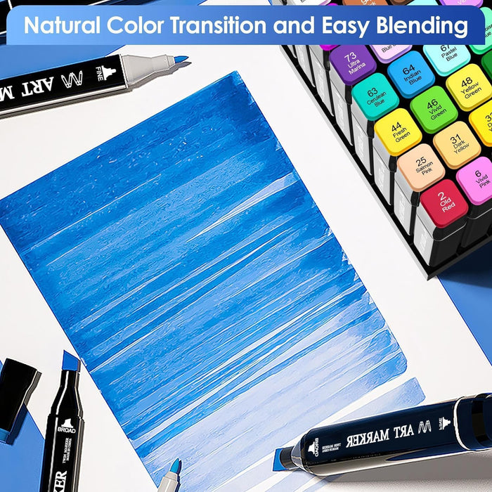 48-Color Dual Tip Alcohol Marker Set