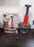 Compact hand press chopper with matte finish, 3 blades, full view